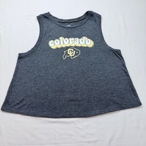 Rivalry Threads Women's Univ of Colorado Graphic Muscle Tee - Dark Gray & Yellow